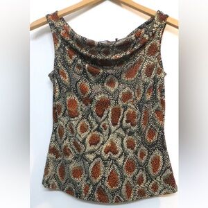 NWT cowl neck patterned tank Top new Y2K